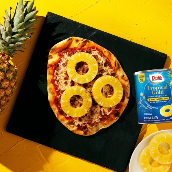 Dole Canned Fruit, Tropical Gold Pineapple Slices in 100% Pineapple Juice, Gluten Free, Pantry Staples, No Sugar Added, 15.25 Oz, 12 Count - Image 3