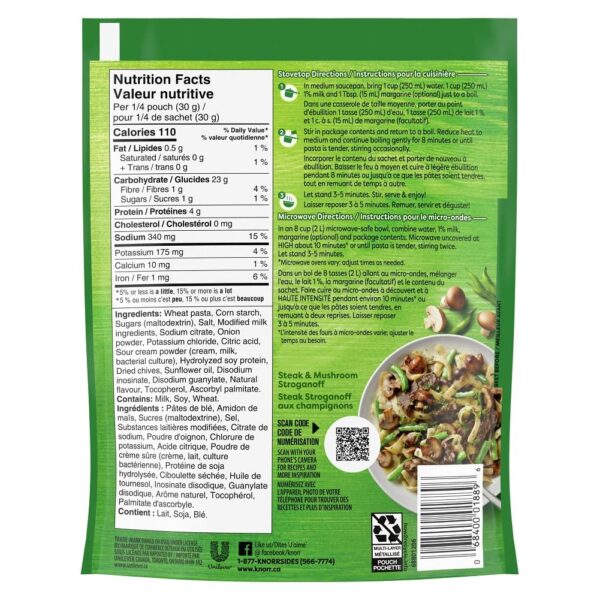 Knorr Sidekicks, Sour Cream & Chives Pasta Side Dish, 120g/4.23 Ounce (Pack of 8) - Image 2
