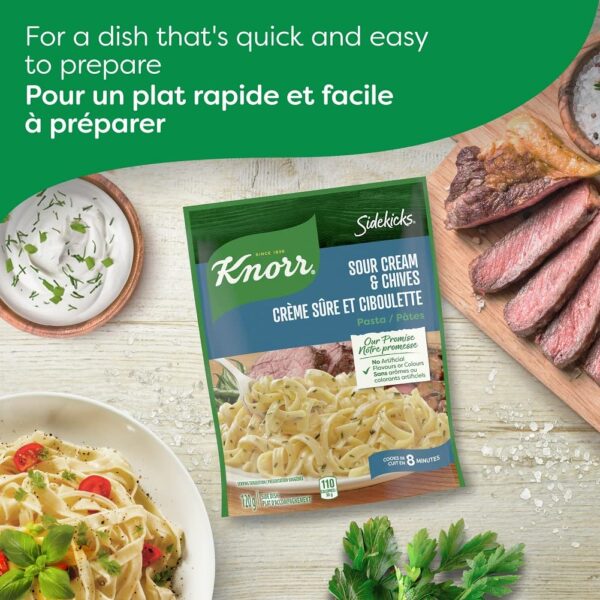 Knorr Sidekicks, Sour Cream & Chives Pasta Side Dish, 120g/4.23 Ounce (Pack of 8) - Image 3