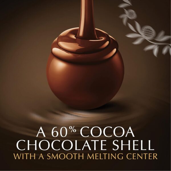 Lindt LINDOR 60% Extra Dark Chocolate Candy Truffles, Dark Chocolate with Smooth, Melting Truffle Center, 5.1 oz. Bag - Image 2